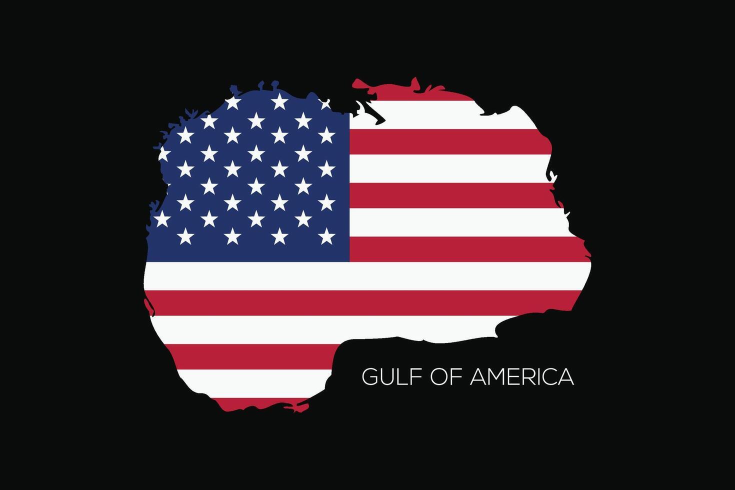gulf of America with united states flag illustration cartography social issue vector