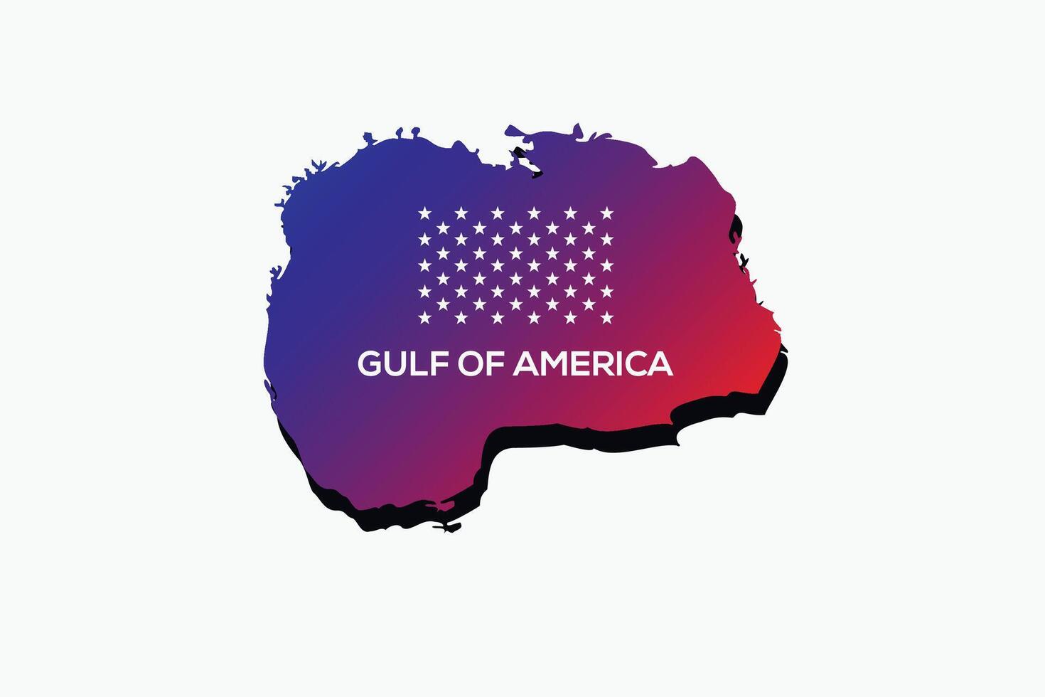 conceptual Gulf of Mexico will be renamed gulf of America map flag cartography vector