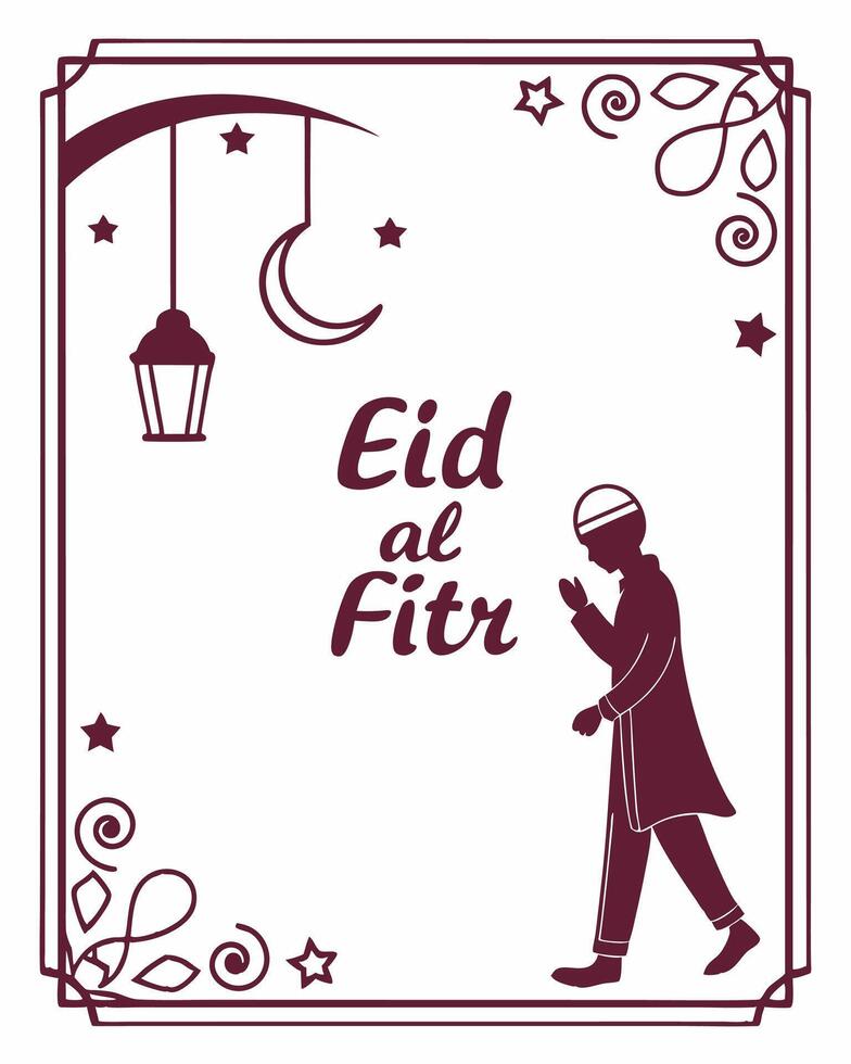 Eid al Fitr design for business greeting card or marketing material featuring a person vector