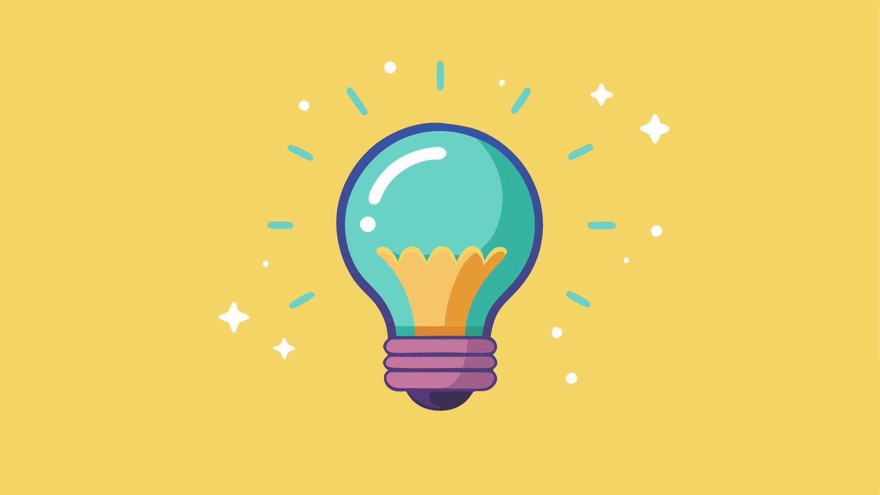 A light bulb on a yellow background. Idea vector