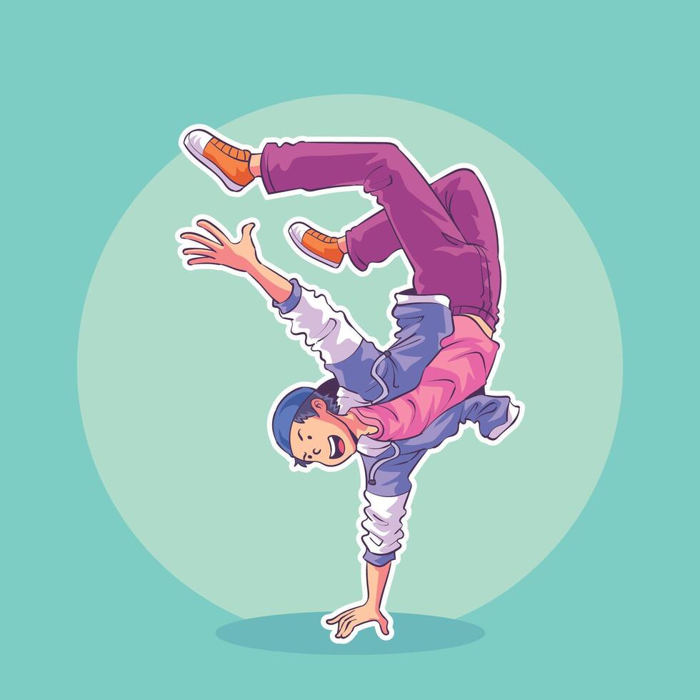 hand drawn breakdance illustration vector