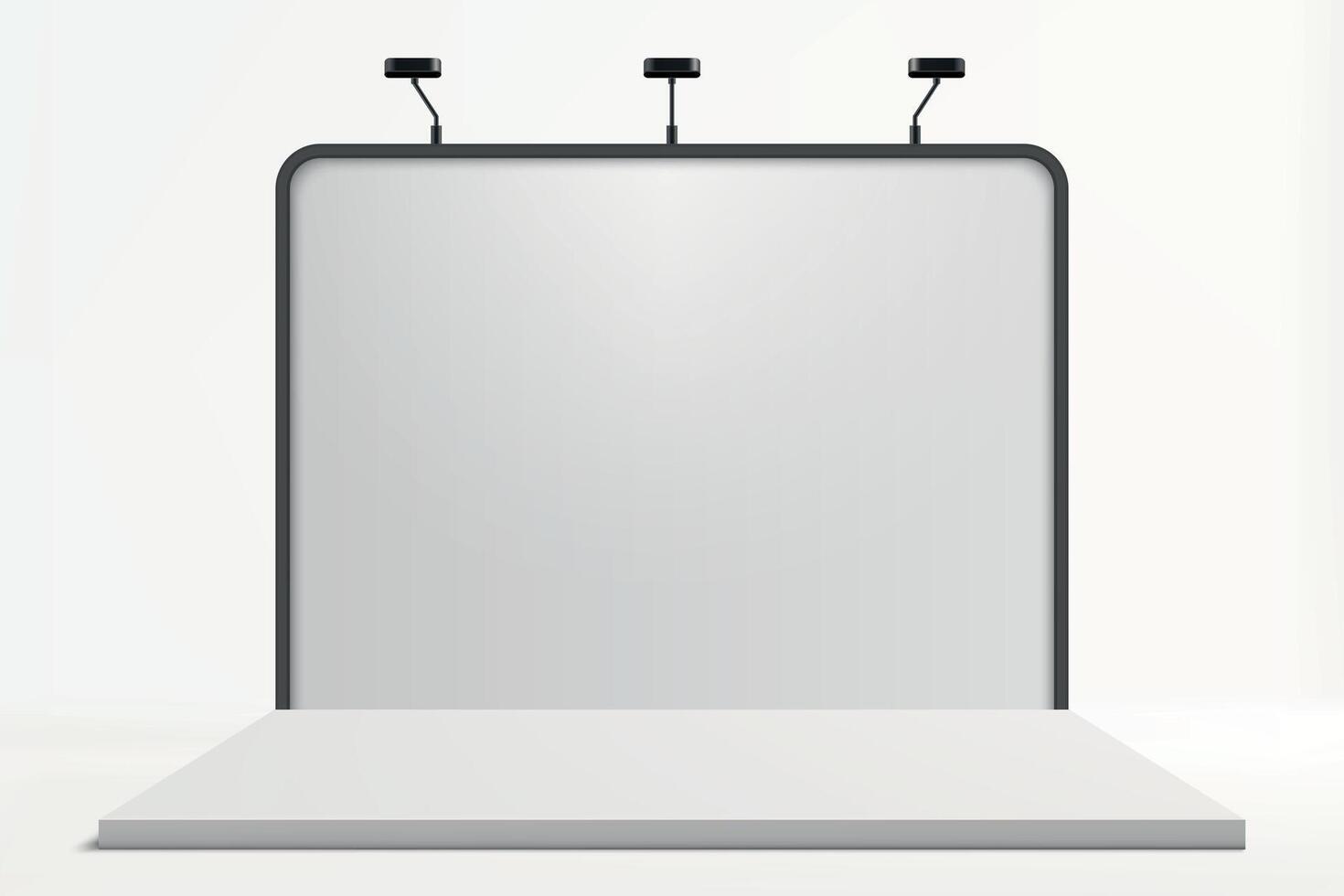 Minimalist Exhibition Backdrop Template With Spotlights vector