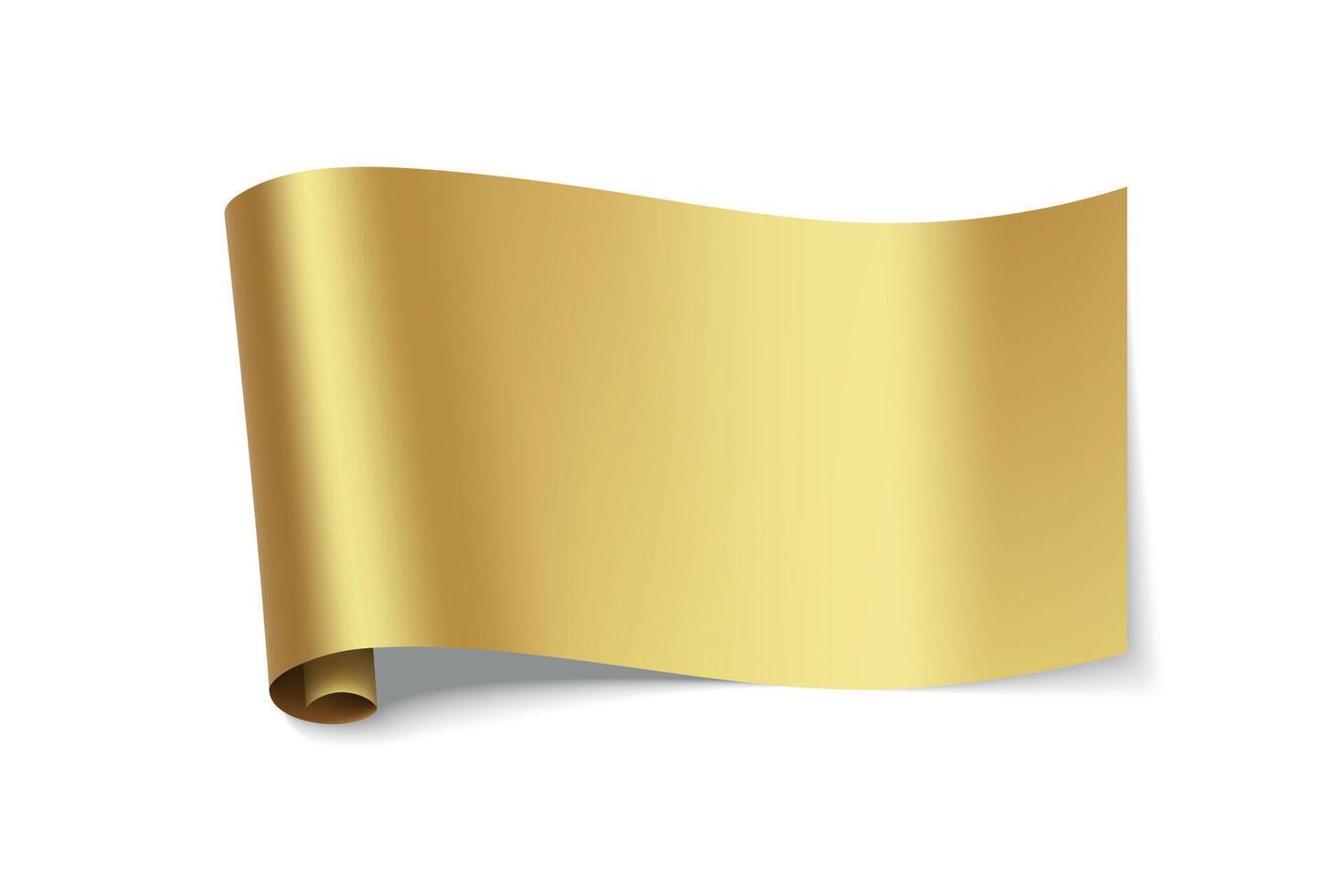 Elegant Golden Scroll With Curved Design vector
