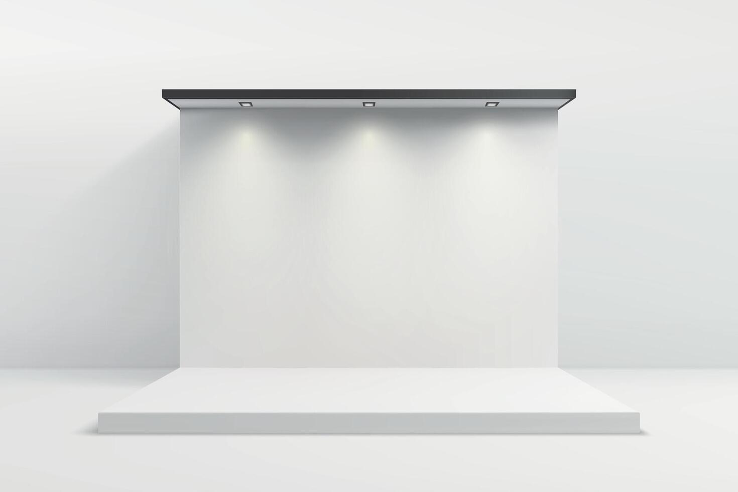 Minimalist Exhibition Backdrop With Spotlights vector