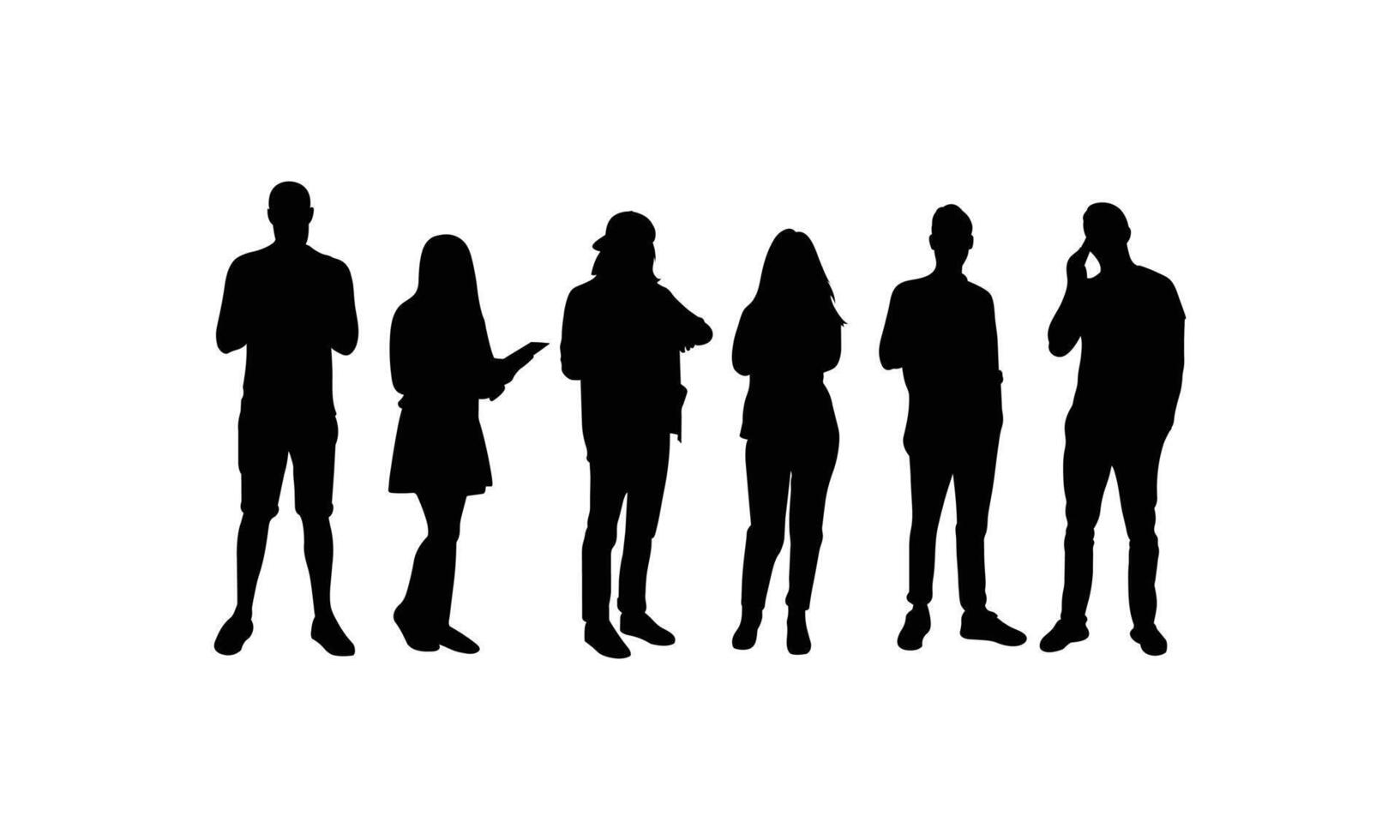 Set of Silhouette People Characters for Business and Marketing. vector