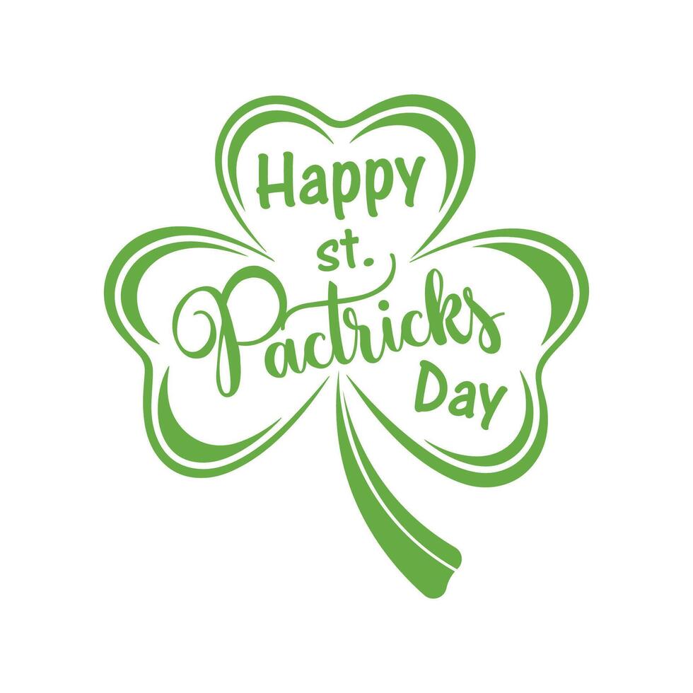 Happy St Patricks Day Shamrock Typography Design vector