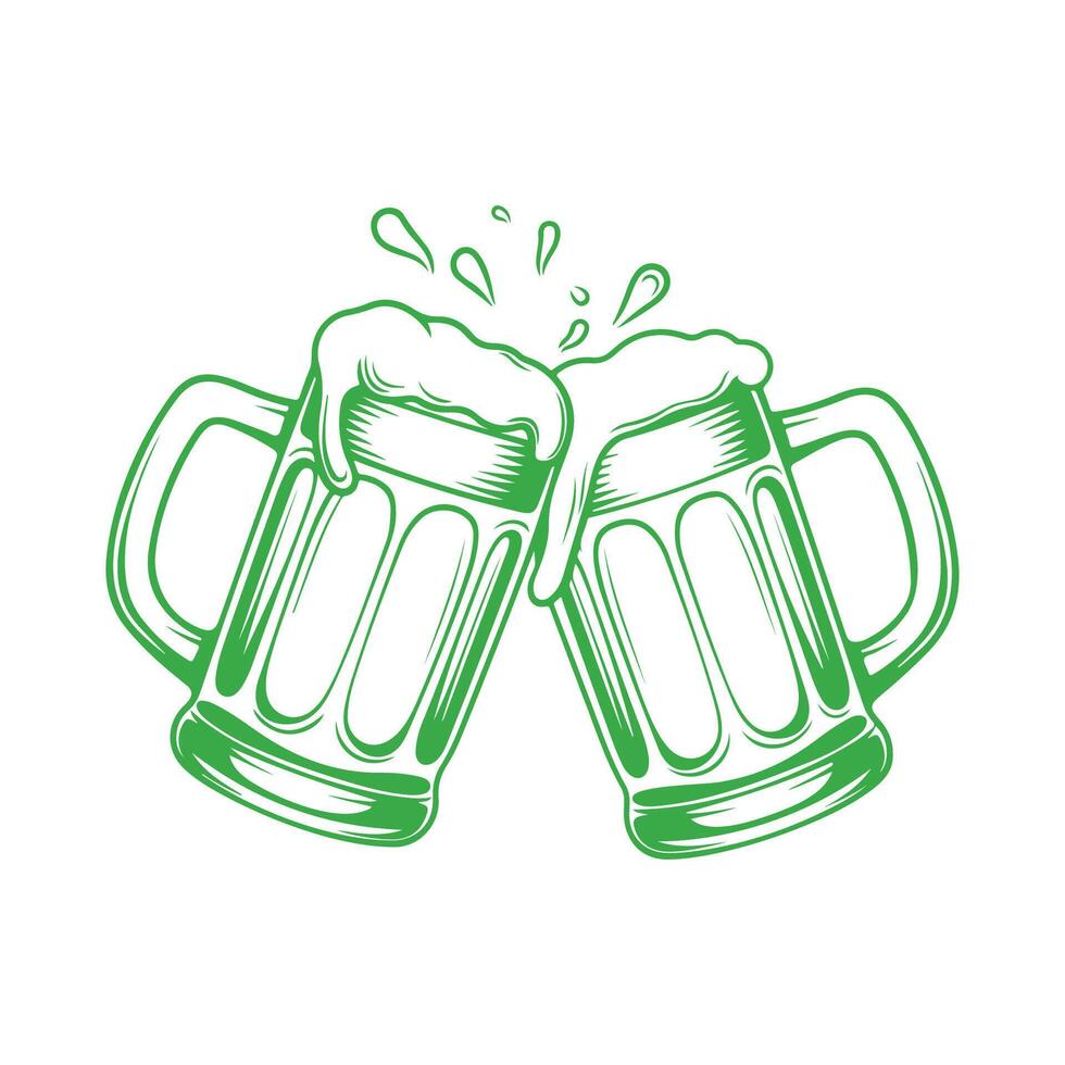 Green Beer Mug Cheers Clipart for St. Patrick's Day vector