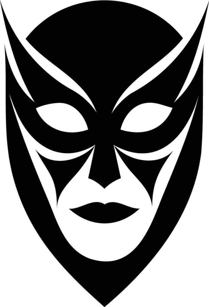 Intriguing Mask Silhouettes A Symbol of Mystery, Drama, and Culture vector