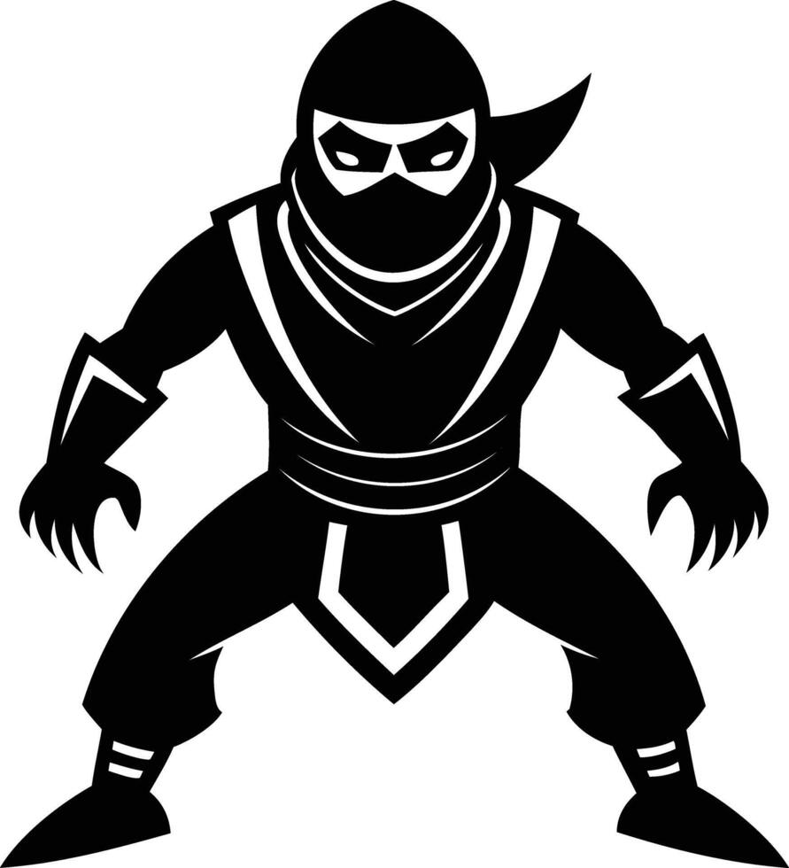 Epic Ninja Warrior Cartoon Silhouettes A Symbol of Stealth, Power, and Adventure vector