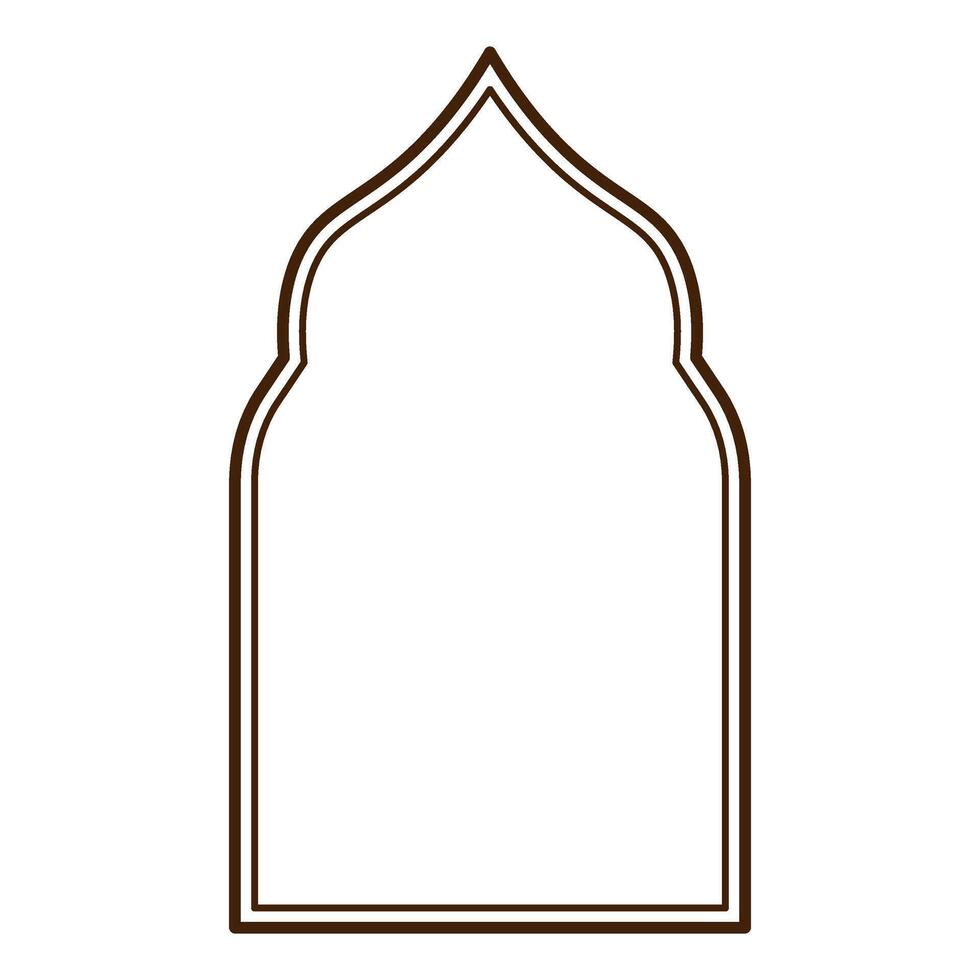 Simple islamic ramadan line art frame element vector