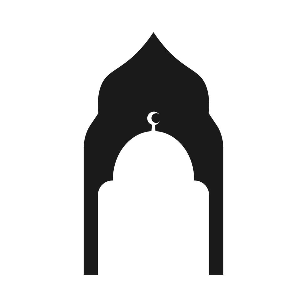 mosque black silhouette element vector