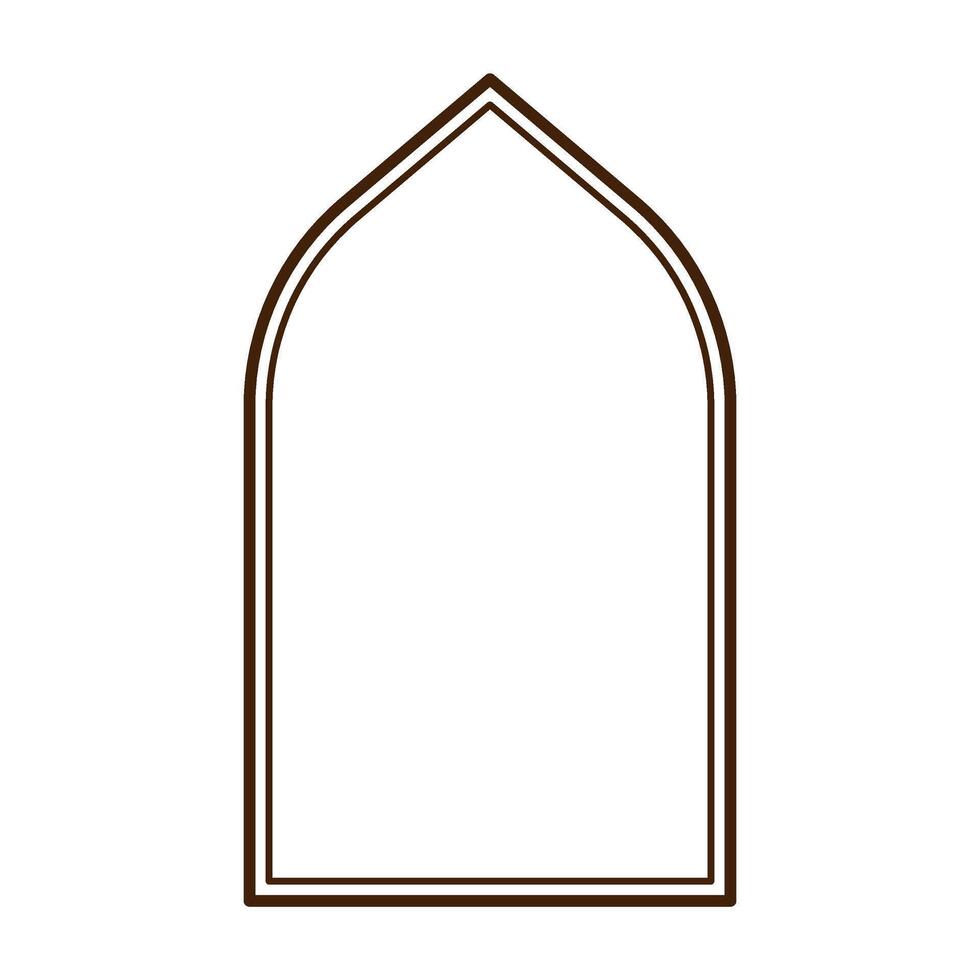 Simple islamic ramadan line art frame vector