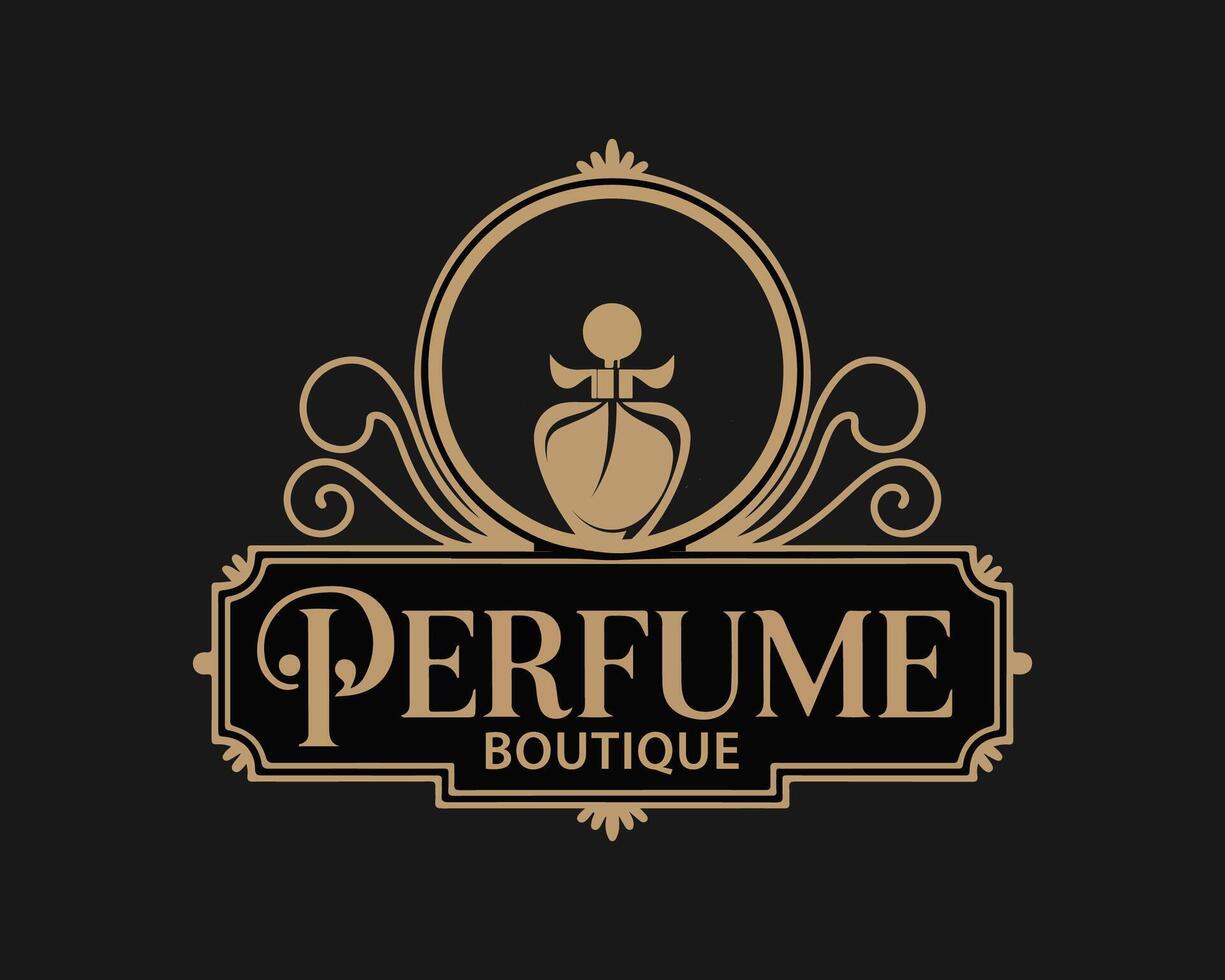 Perfume logo in luxury style vector