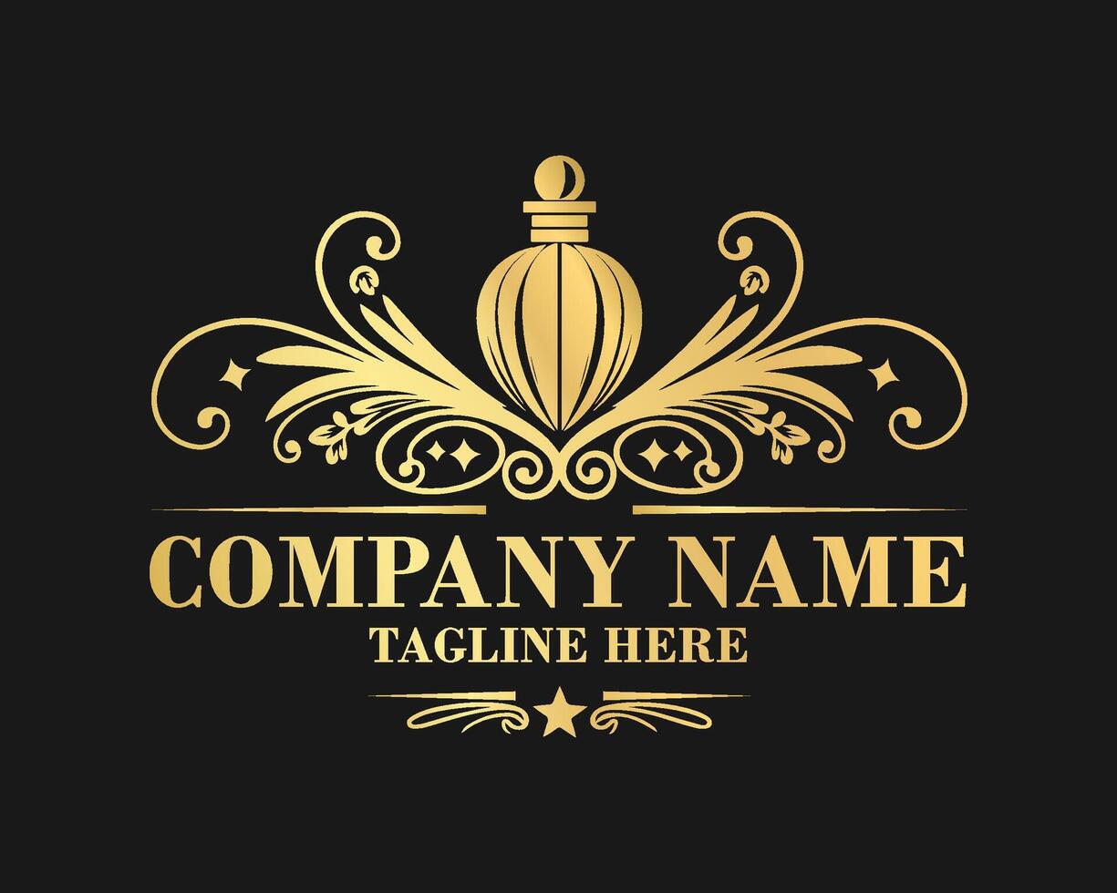 Luxury style perfume company logo vector