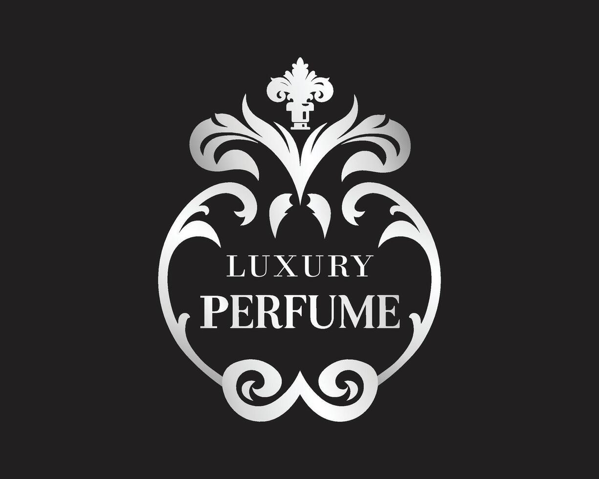 perfume logo design in luxury style vector