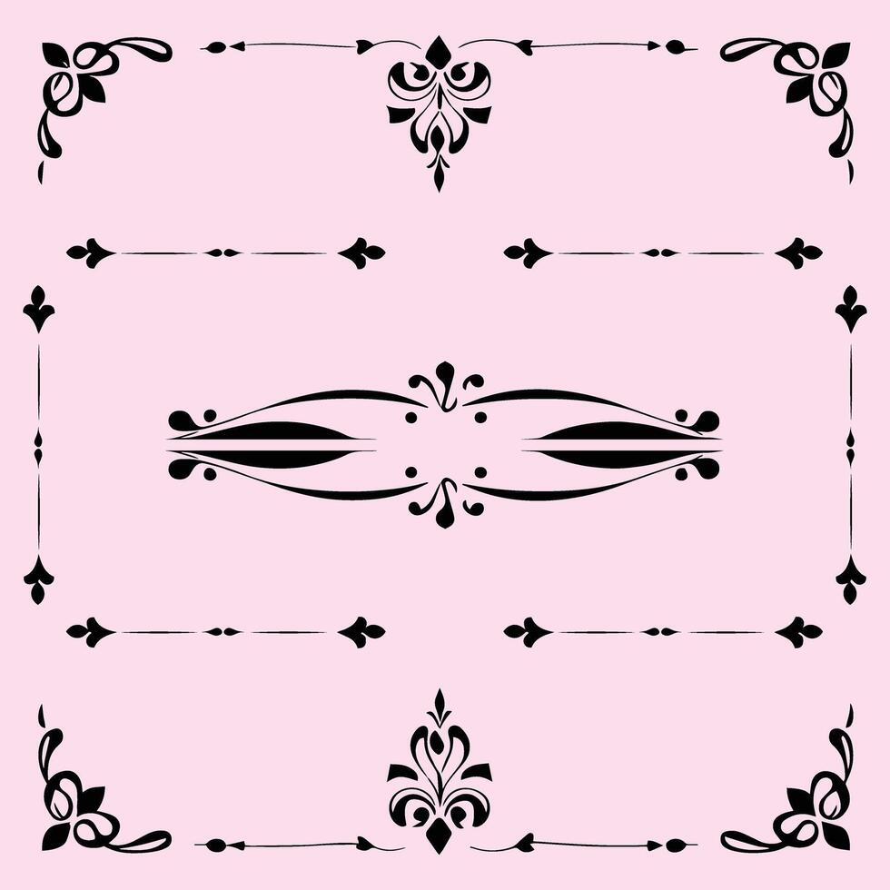 A set of ornamental borders vector