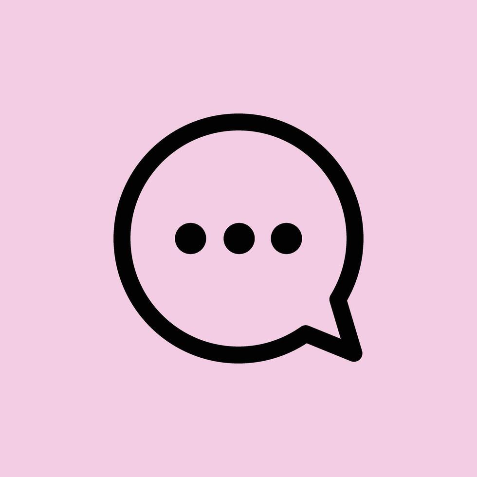 A black and pink speech bubble icon vector