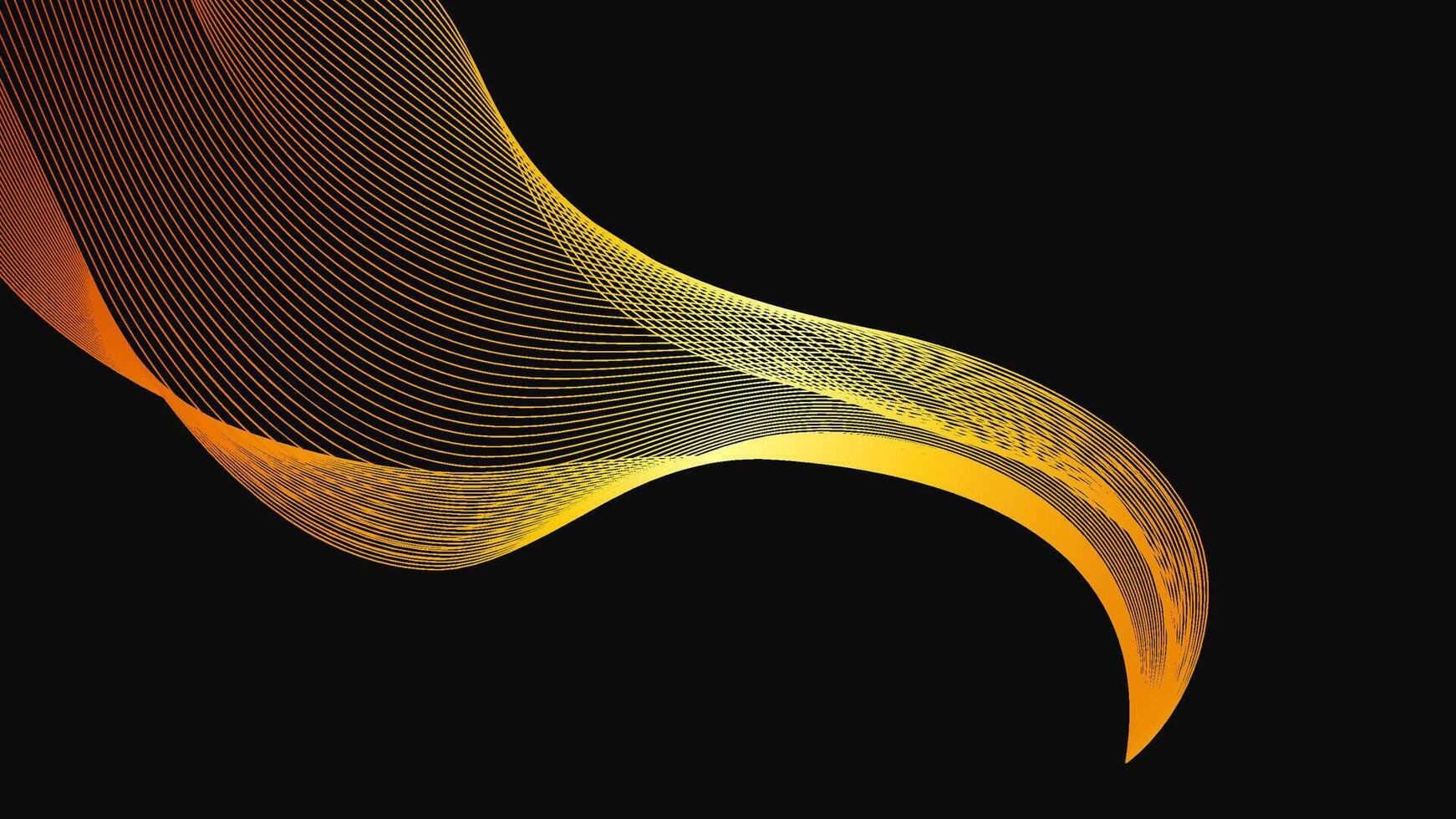 Abstract backdrop with luxury golden waves on dark vector