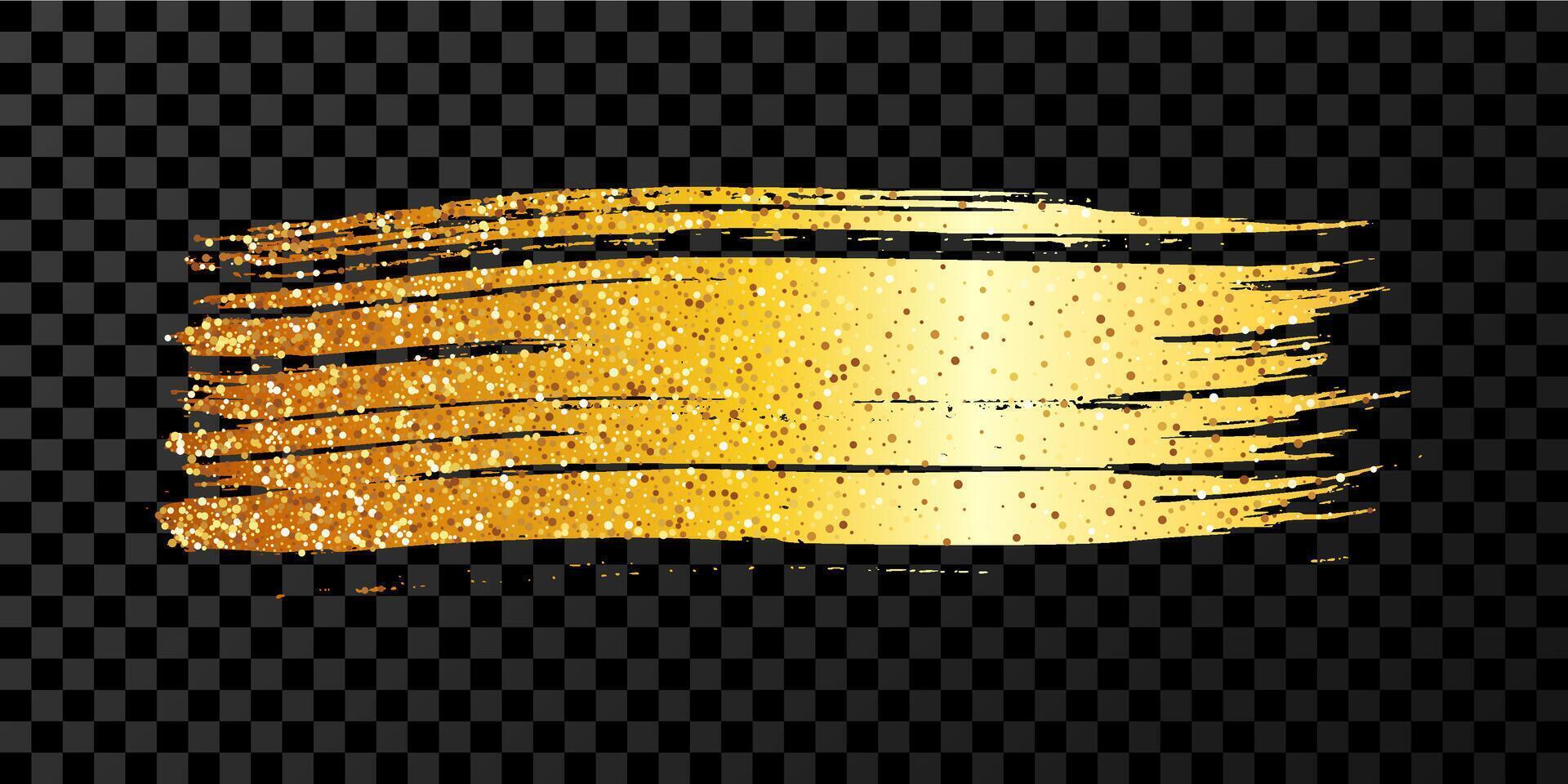 Gold brush stroke. Hand drawn ink spot vector