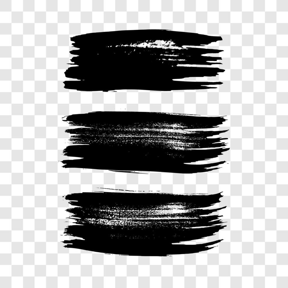 Set of black hand drawn strokes vector