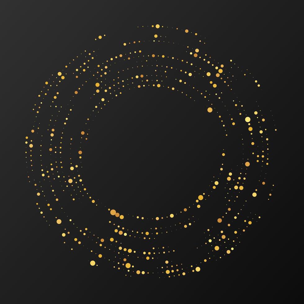 Abstract gold glowing halftone dark dotted background vector