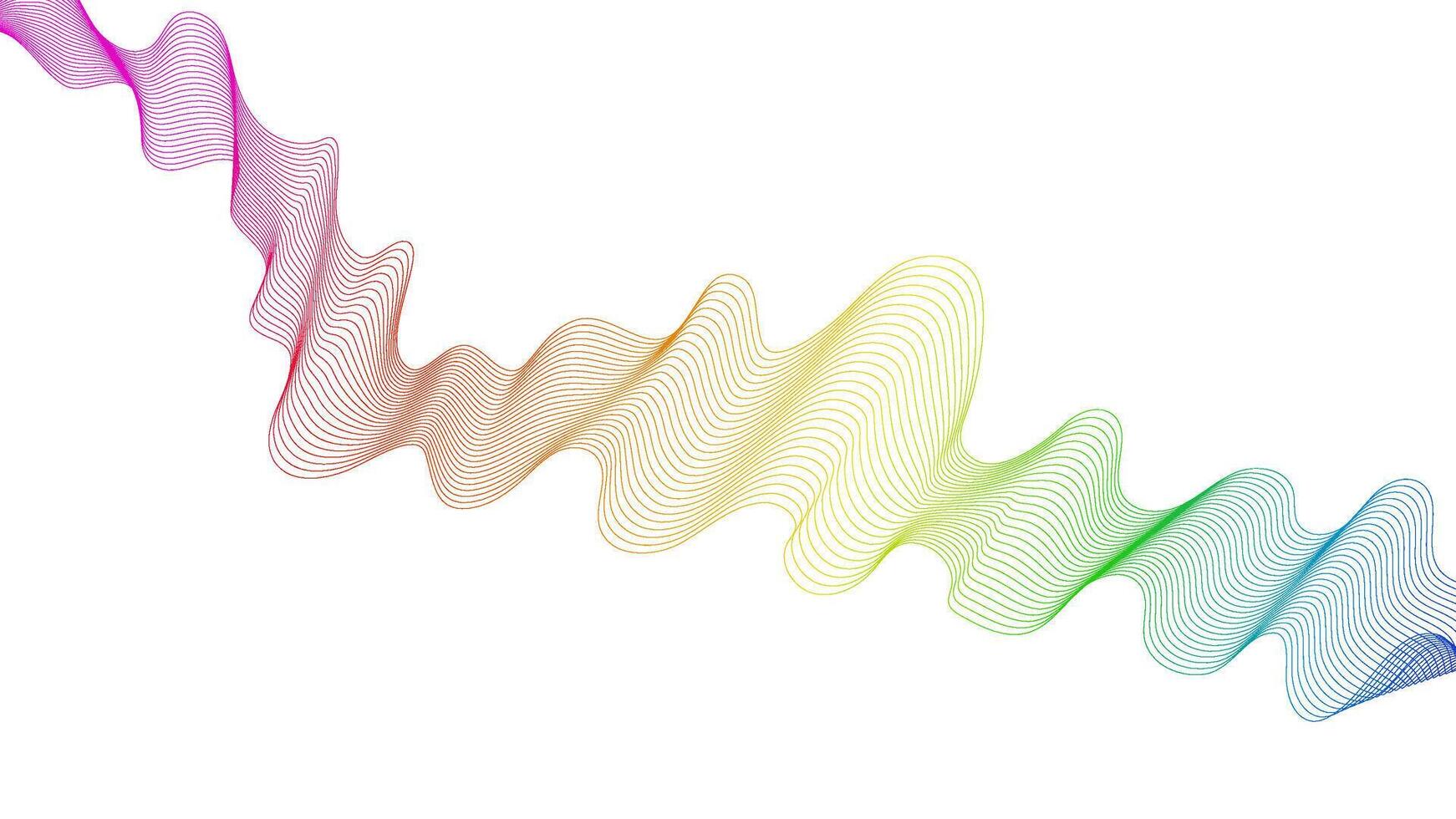 Abstract backdrop with wave gradient lines on white vector