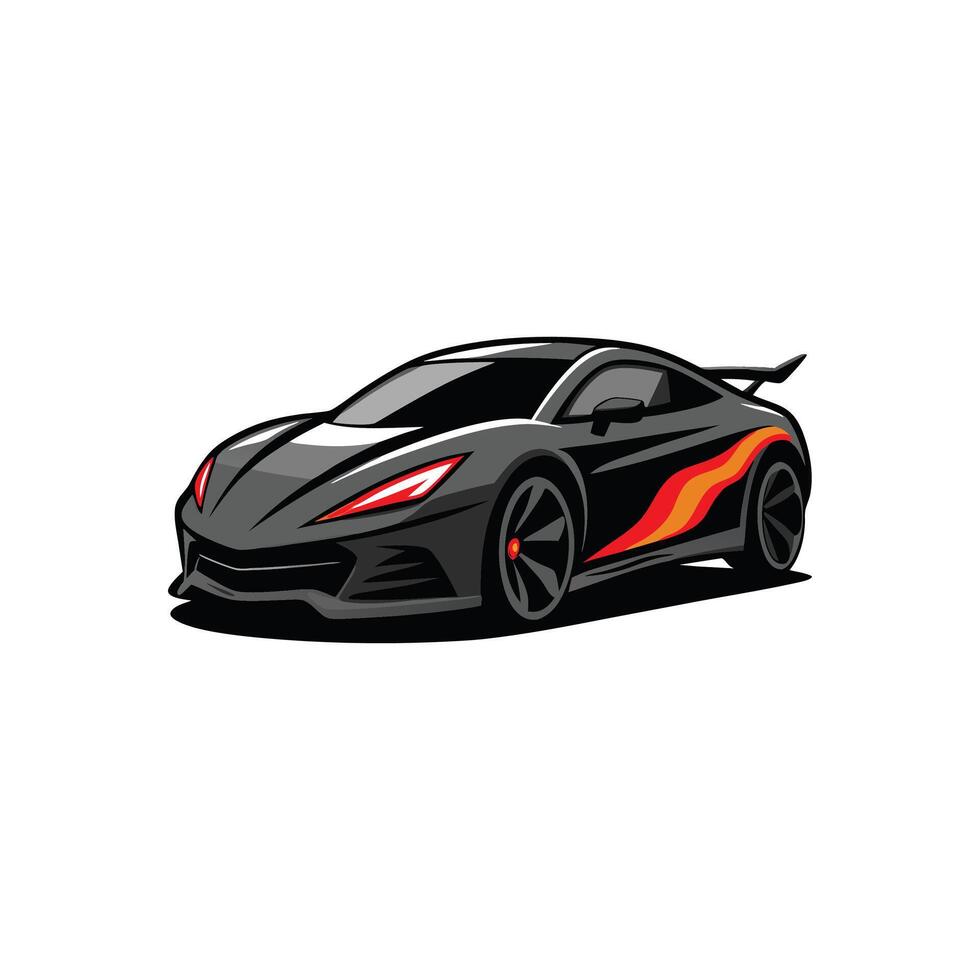 Premium Black Sports Car Illustration for Luxury Themes vector