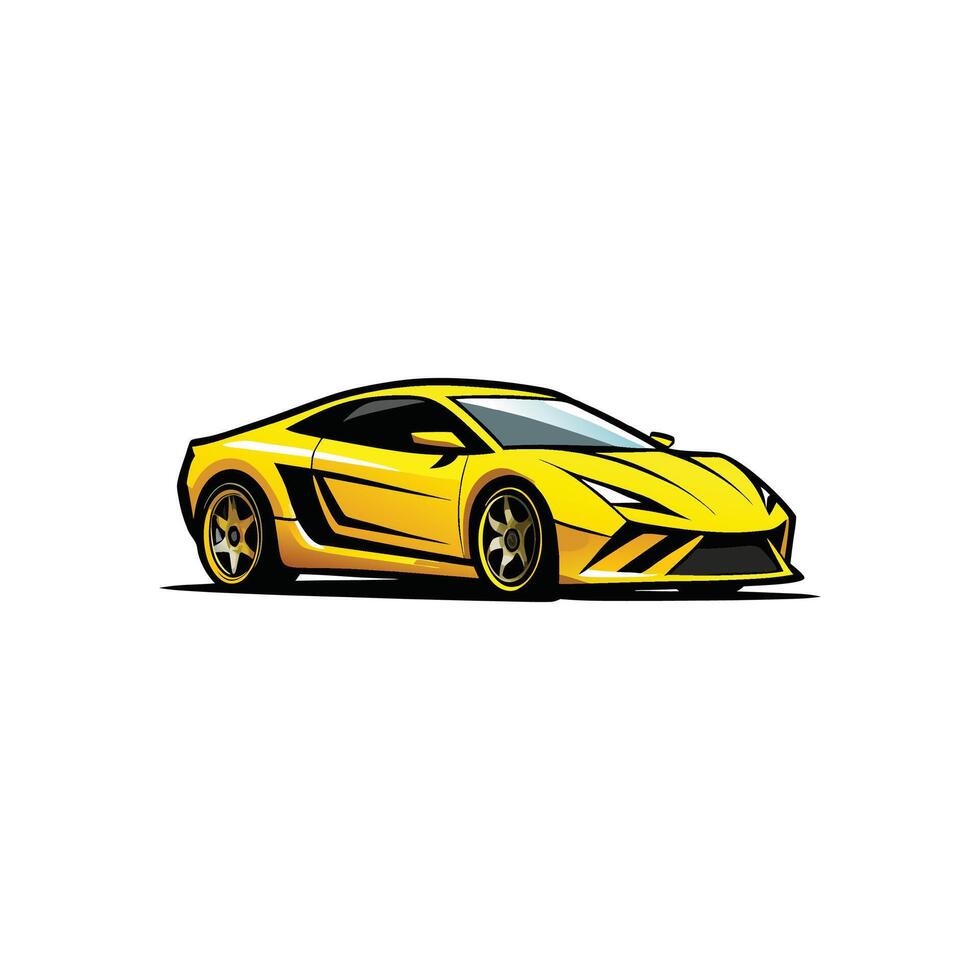 Modern Yellow Sports Car with Aerodynamic Design vector