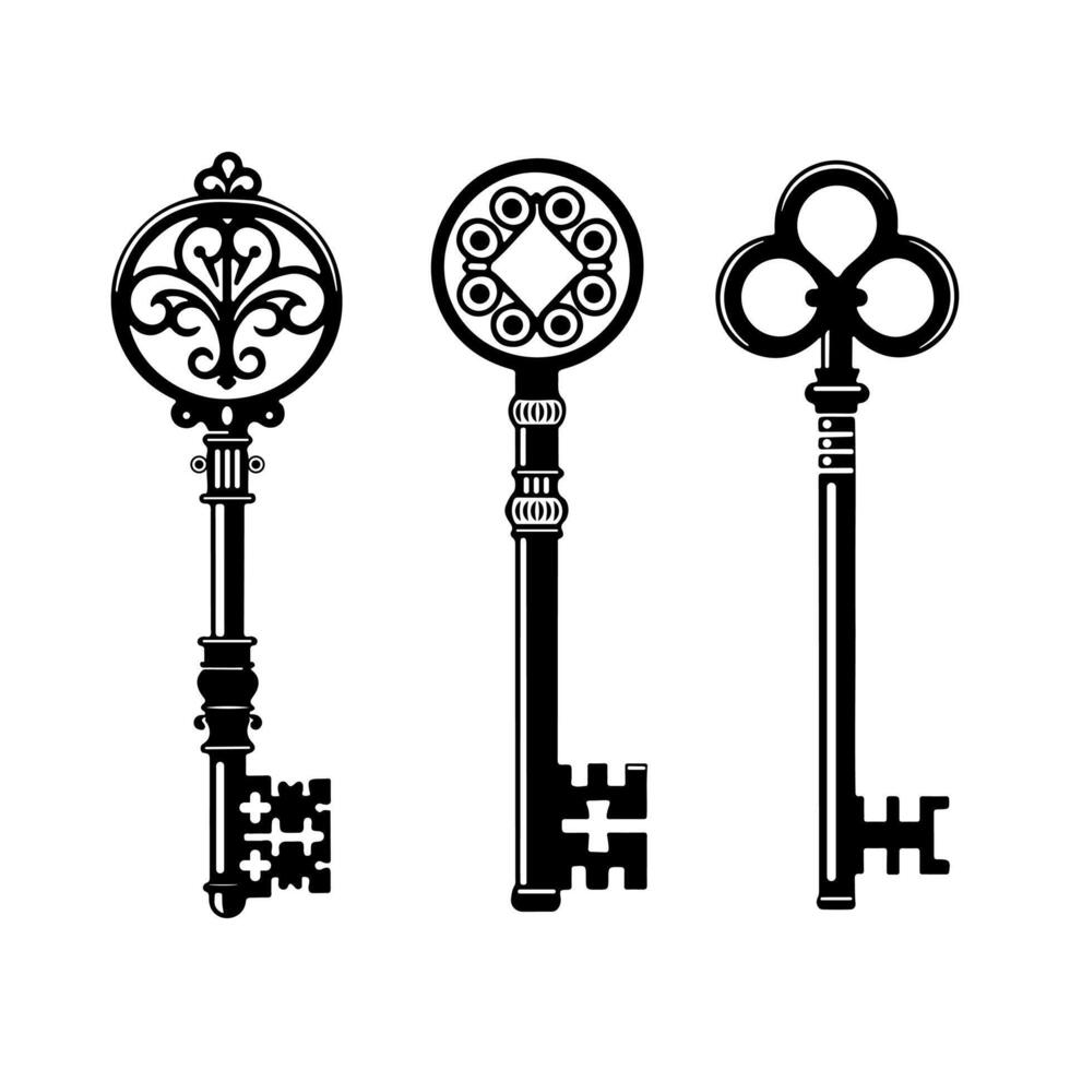 vintage key set illustration vector