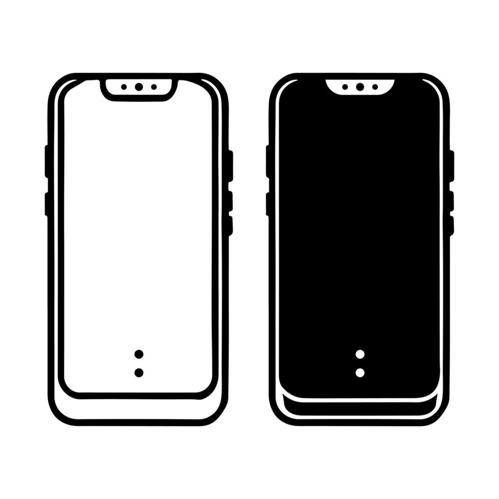 Black and white smartphone design. vector