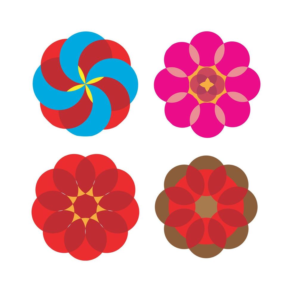 Flower icon set illustration vector