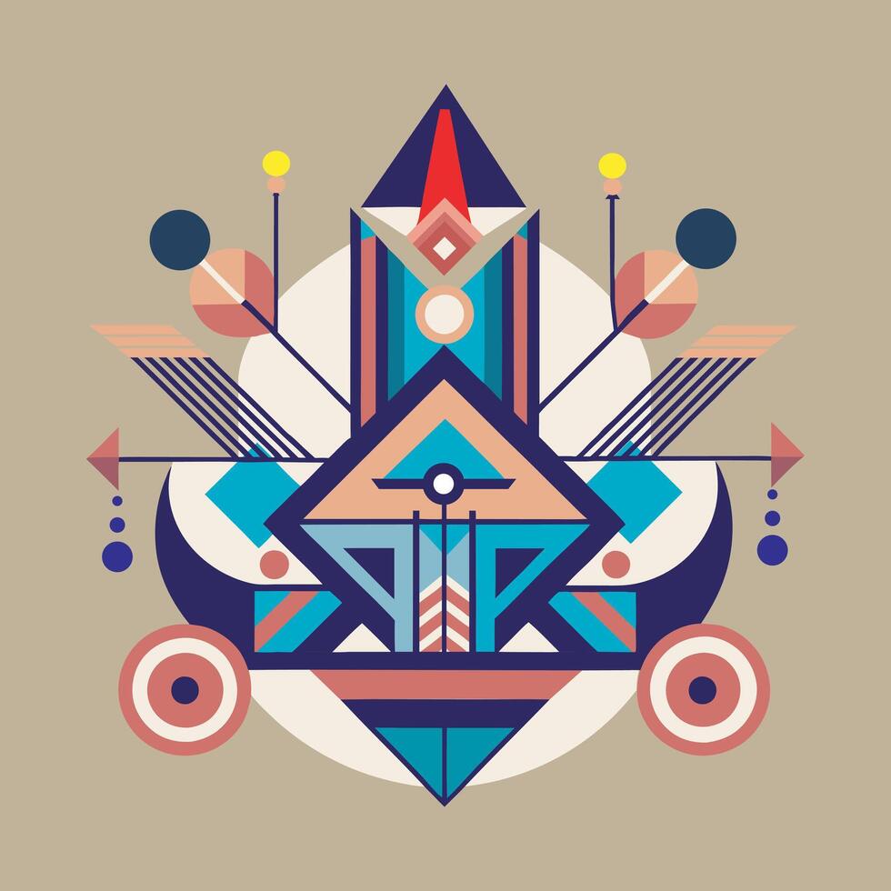 A colorful abstract design with geometric shapes vector