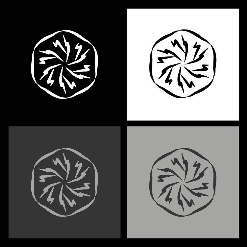 Contemporary Black and White Radial Icon. Sleek Graphic Element for Websites, Branding, and Logo Design Projects vector