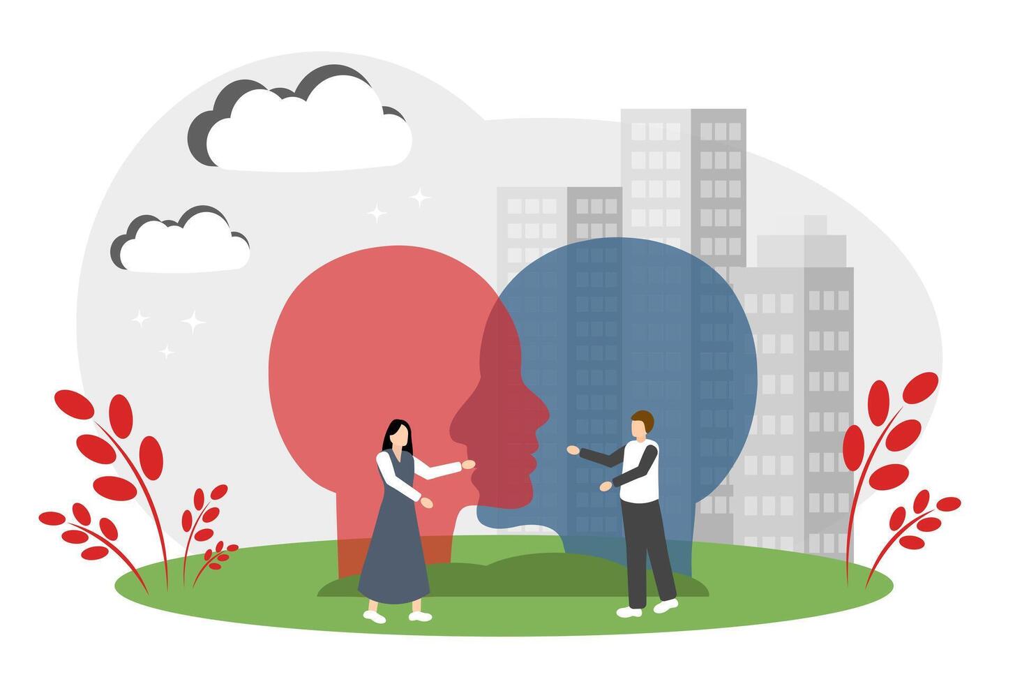 A man and a woman on a romantic date. Love relationships vector