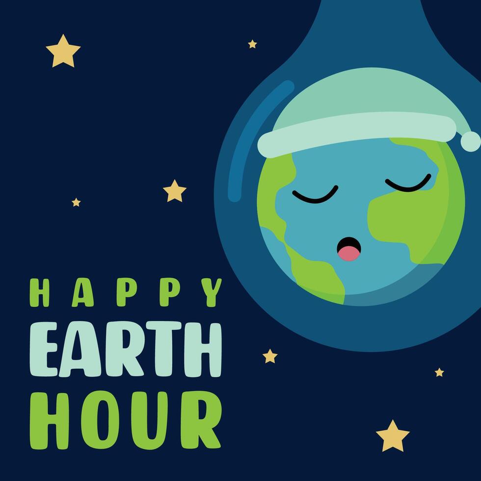 Earth hour background illustration vector