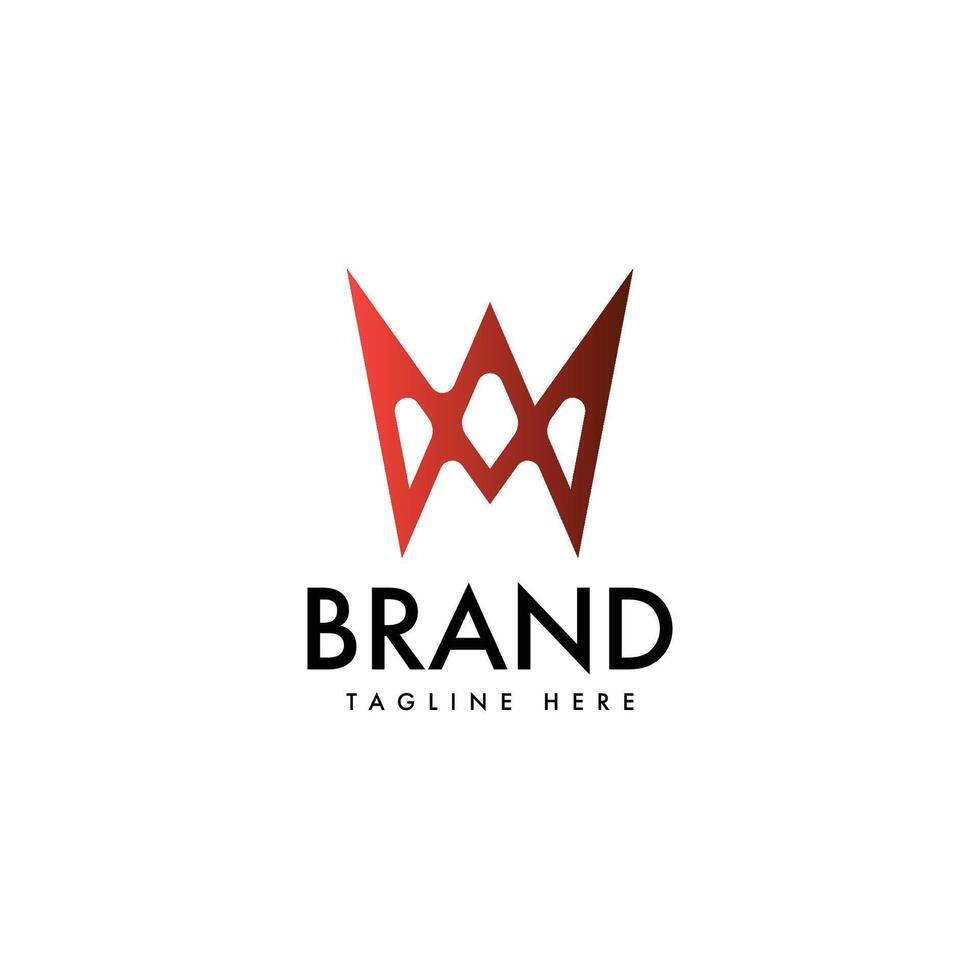 Red M Monogram Logo Design Template vector