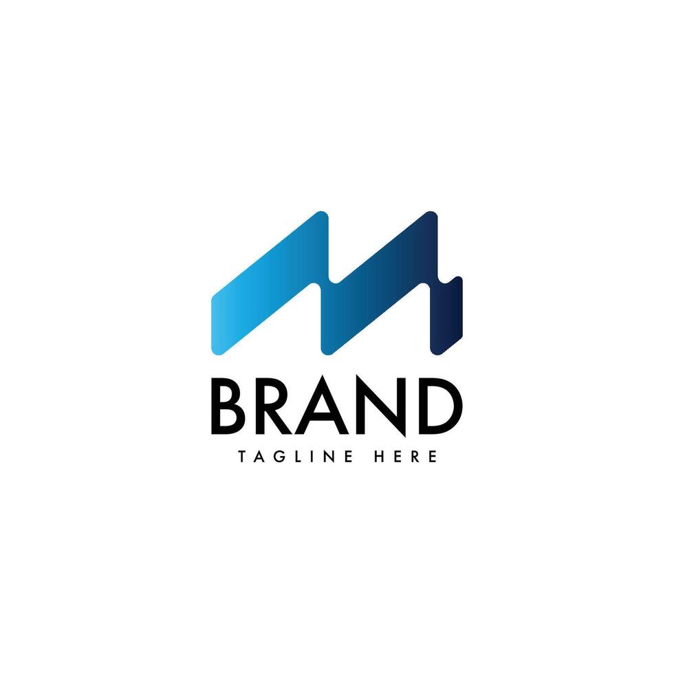 Minimalist Letter M Monogram Logo Design Template vector