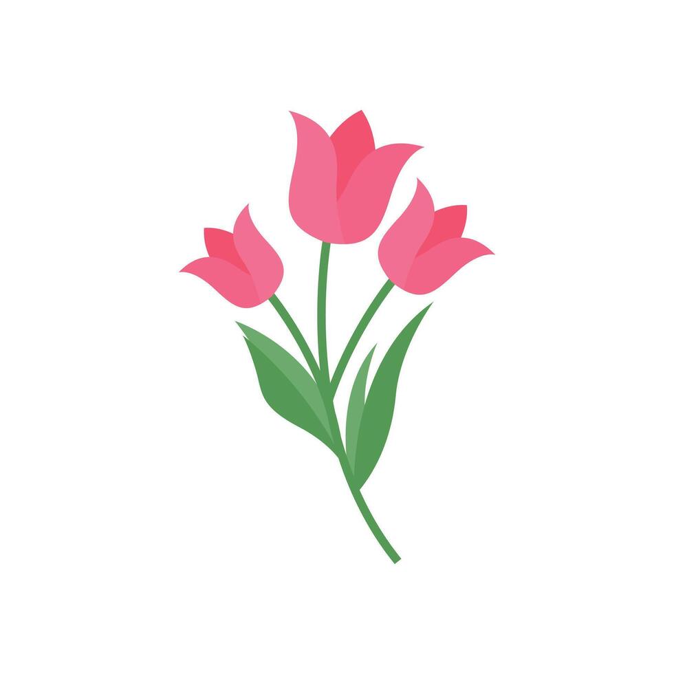 tulip flower icon design flat style vector