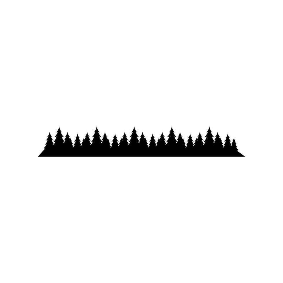 forest pine tree silhouette design template vector