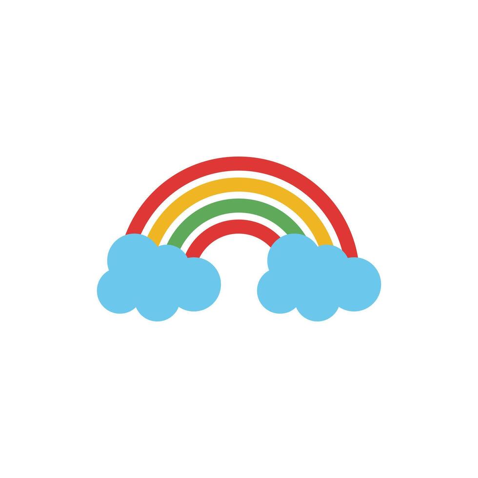 rainbow cloud sky design template vector