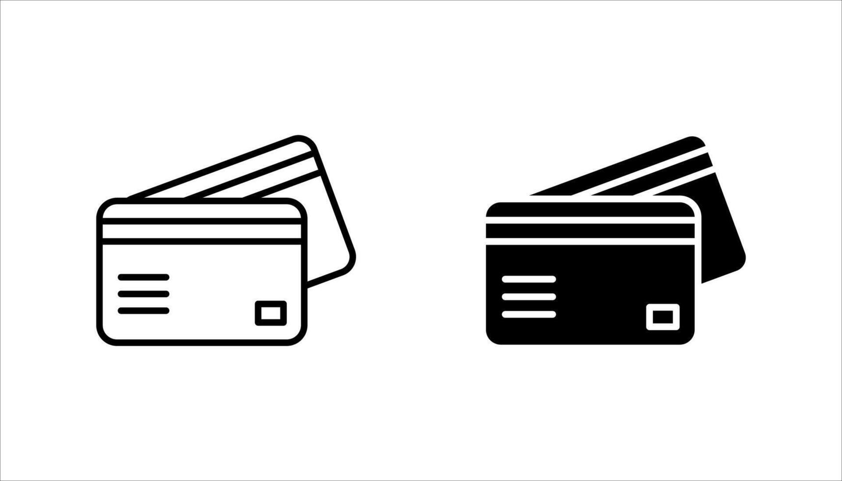 Credit Card Line Icon set. vector