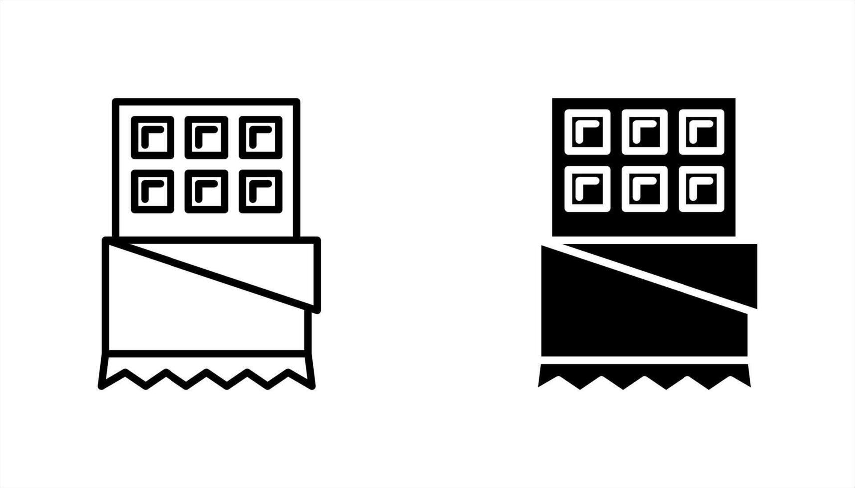 collection of chocolate bar icon set. vector