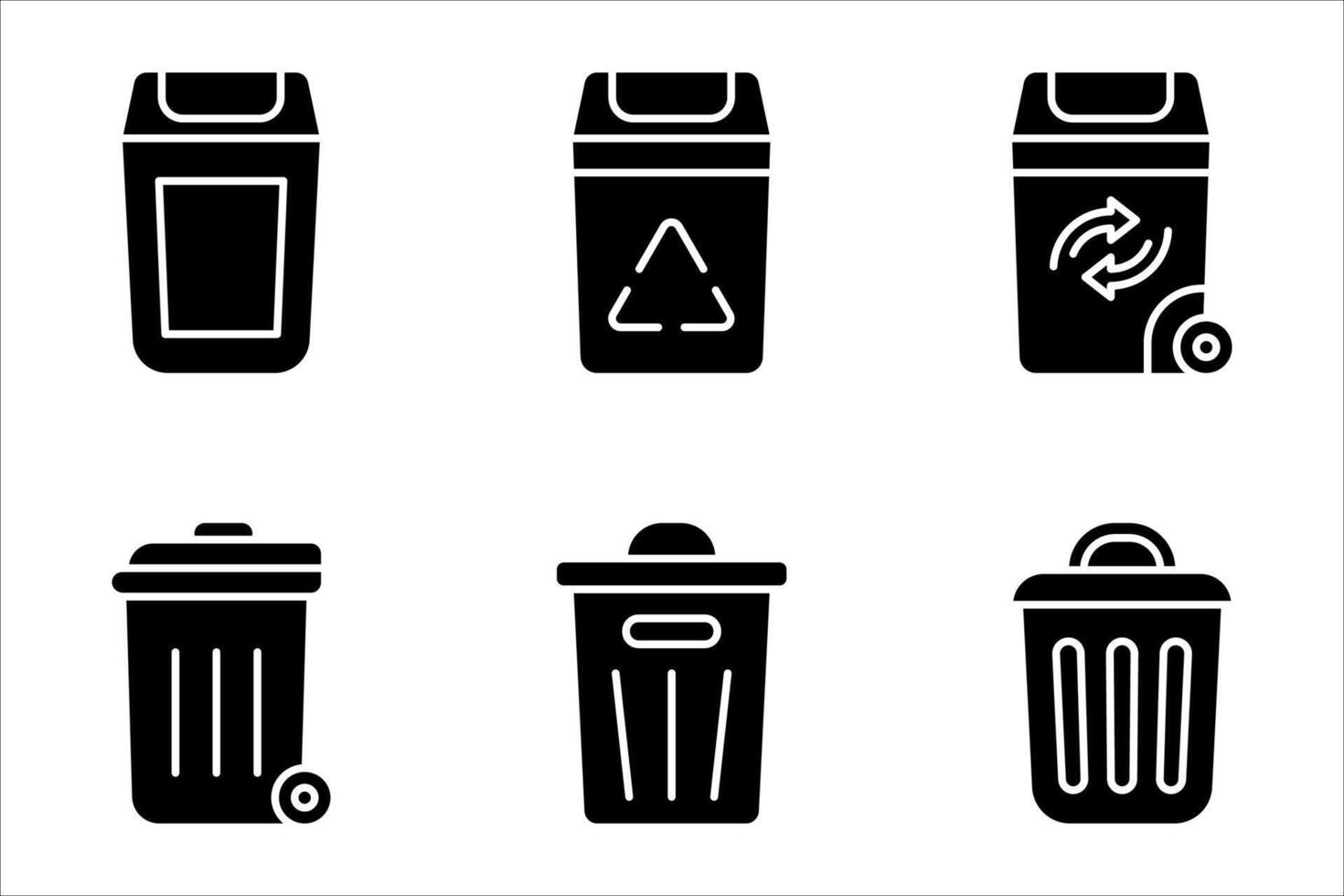 Trash can icon set. vector