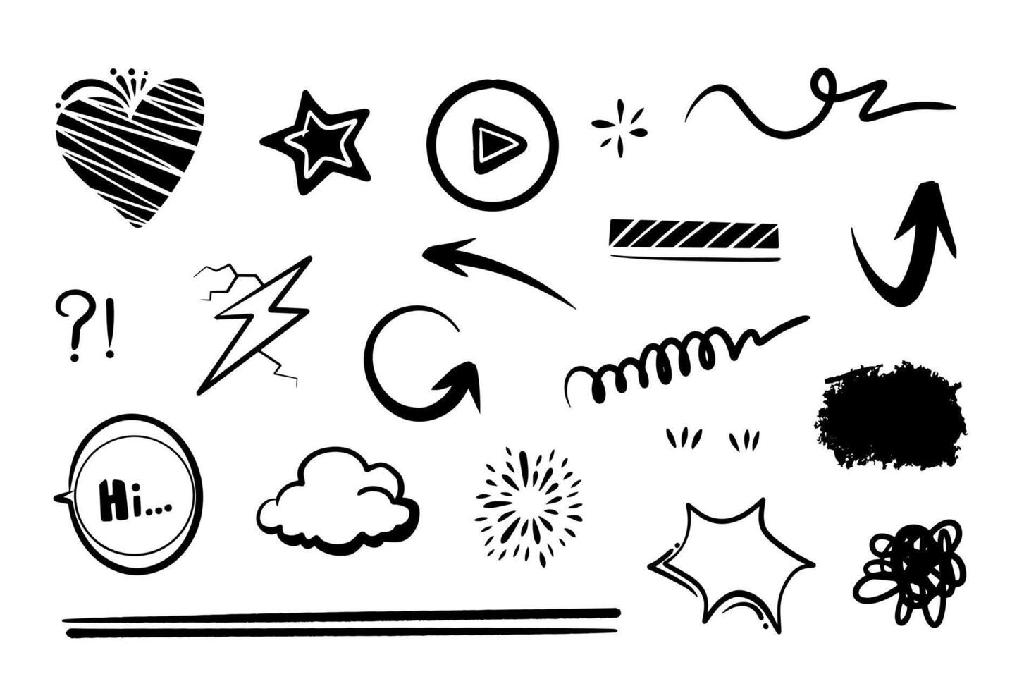 A creative collection of doodles for the basic needs of a contemporary design vector