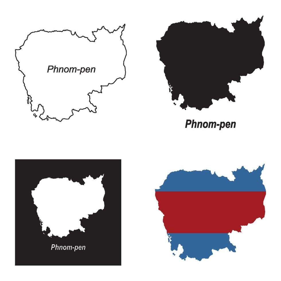 map of Phnom Penh, Cambodia vector