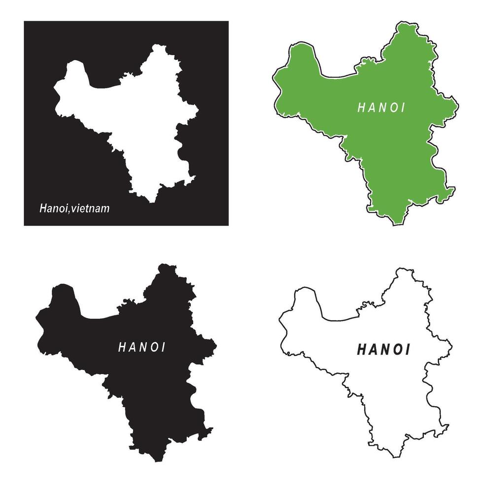 map of hanoi, vietnam simple design vector