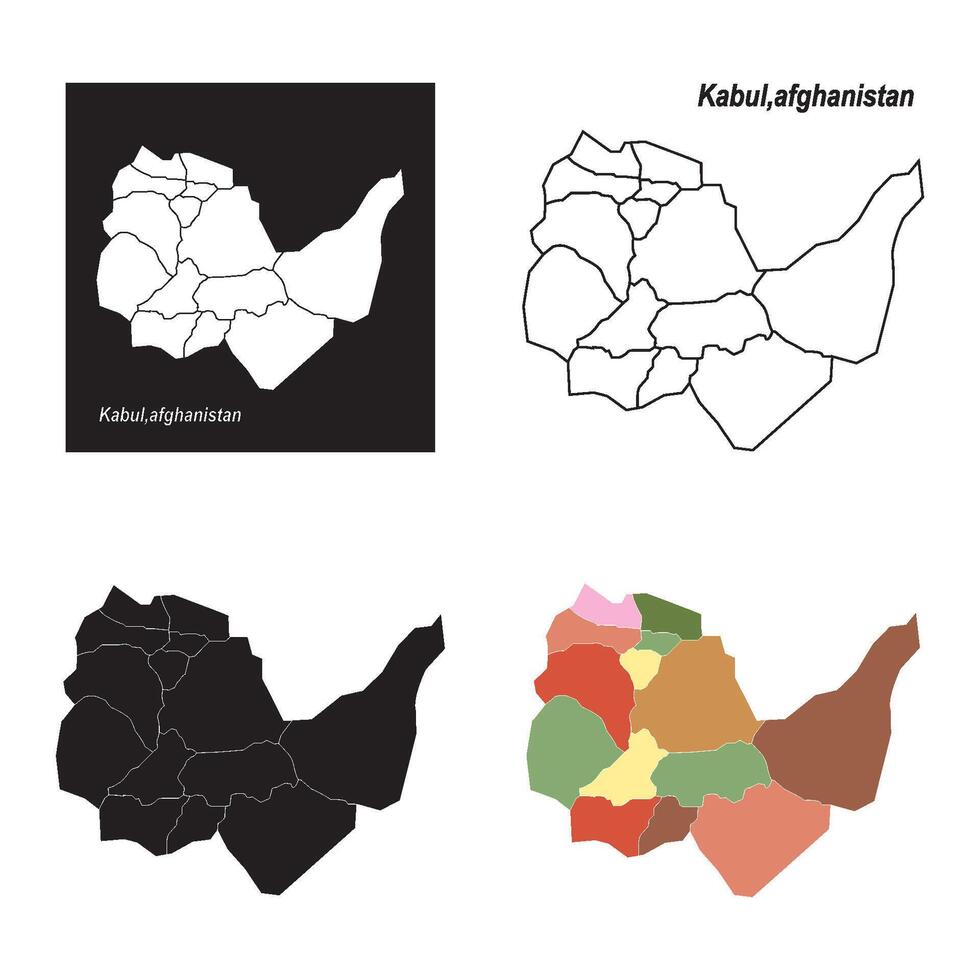 Map of Kabul, capital of Afghanistan logo design vector