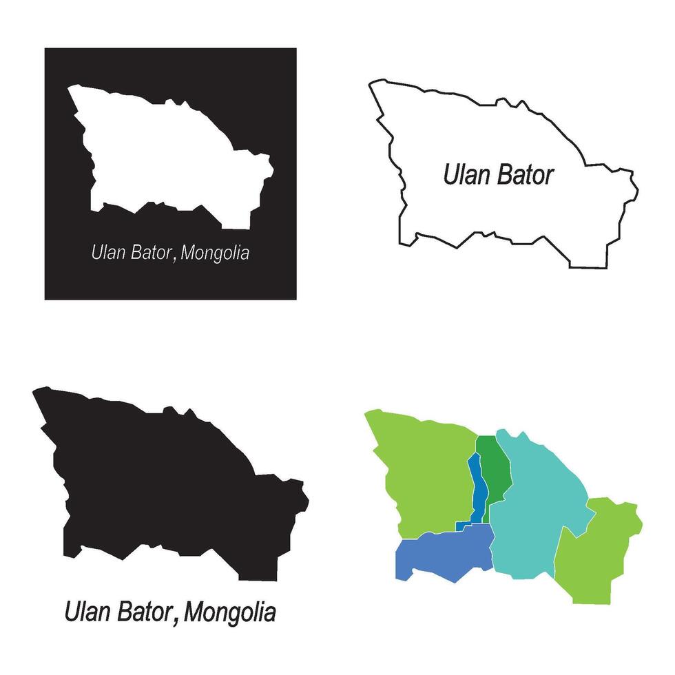 Map of Ulaanbaatar, Mongolia vector