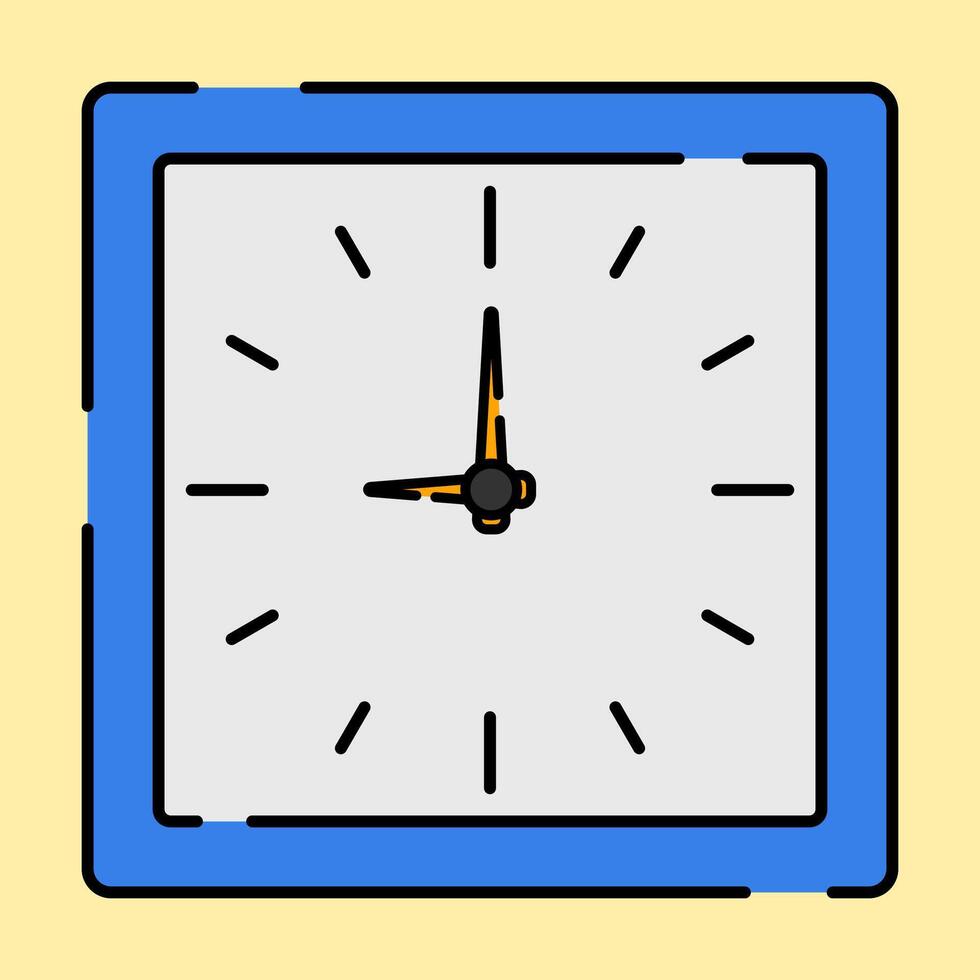 Blue Wall Clock Icon Illustration vector