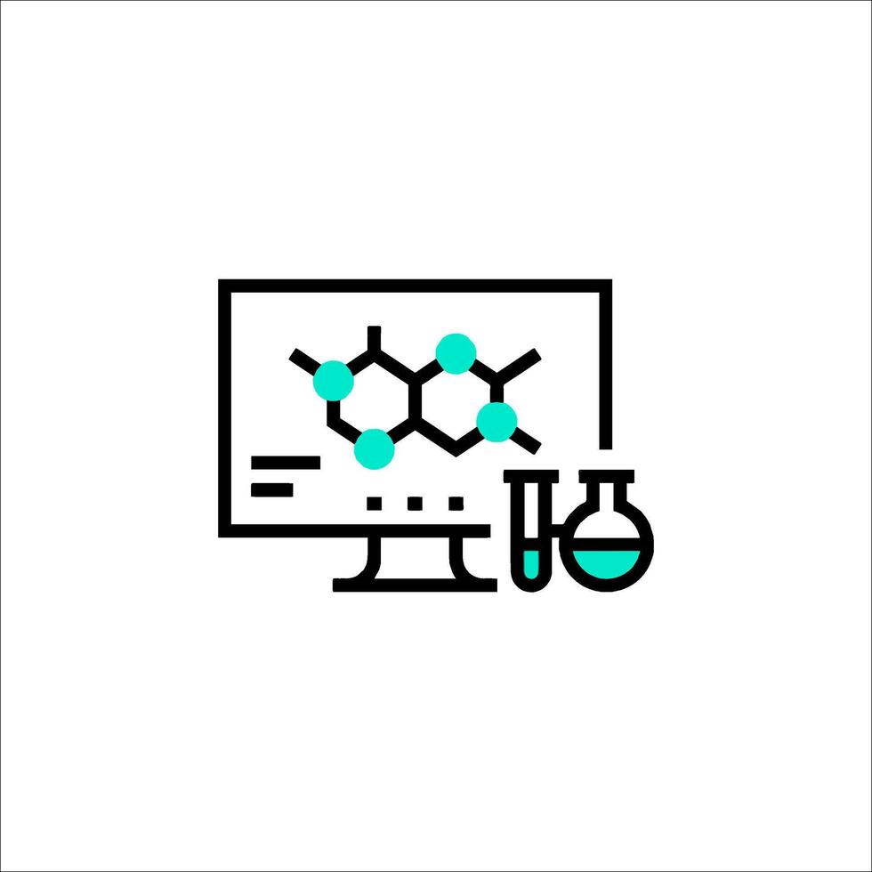 A computer screen with a chemical molecule on it vector